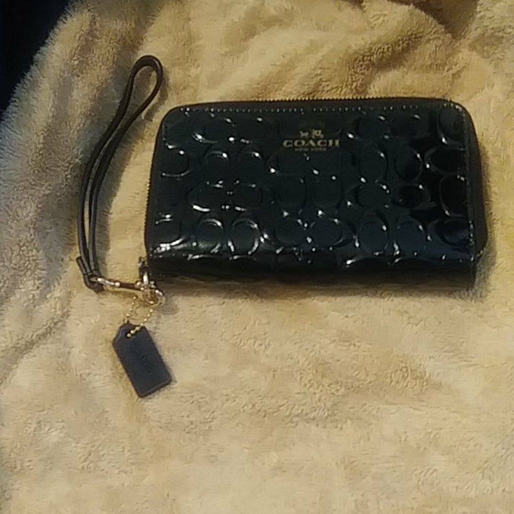 Coach Black Patient Leather wrislet